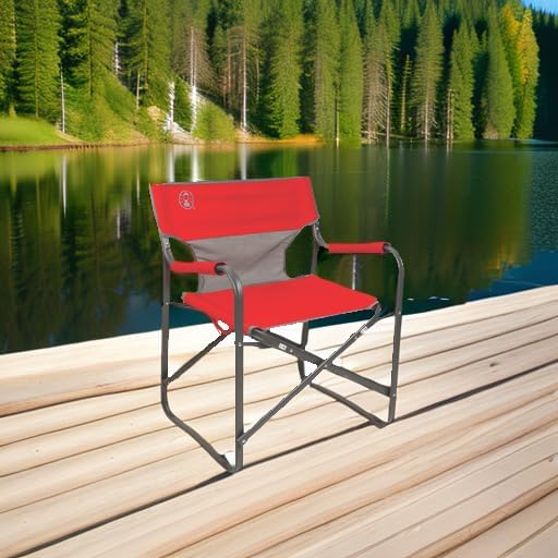 Coleman Outpost Breeze Folding Camp Chair with Cooling Mesh Back, Portable Outdoor Chair Supports up to 300lbs - Image 4